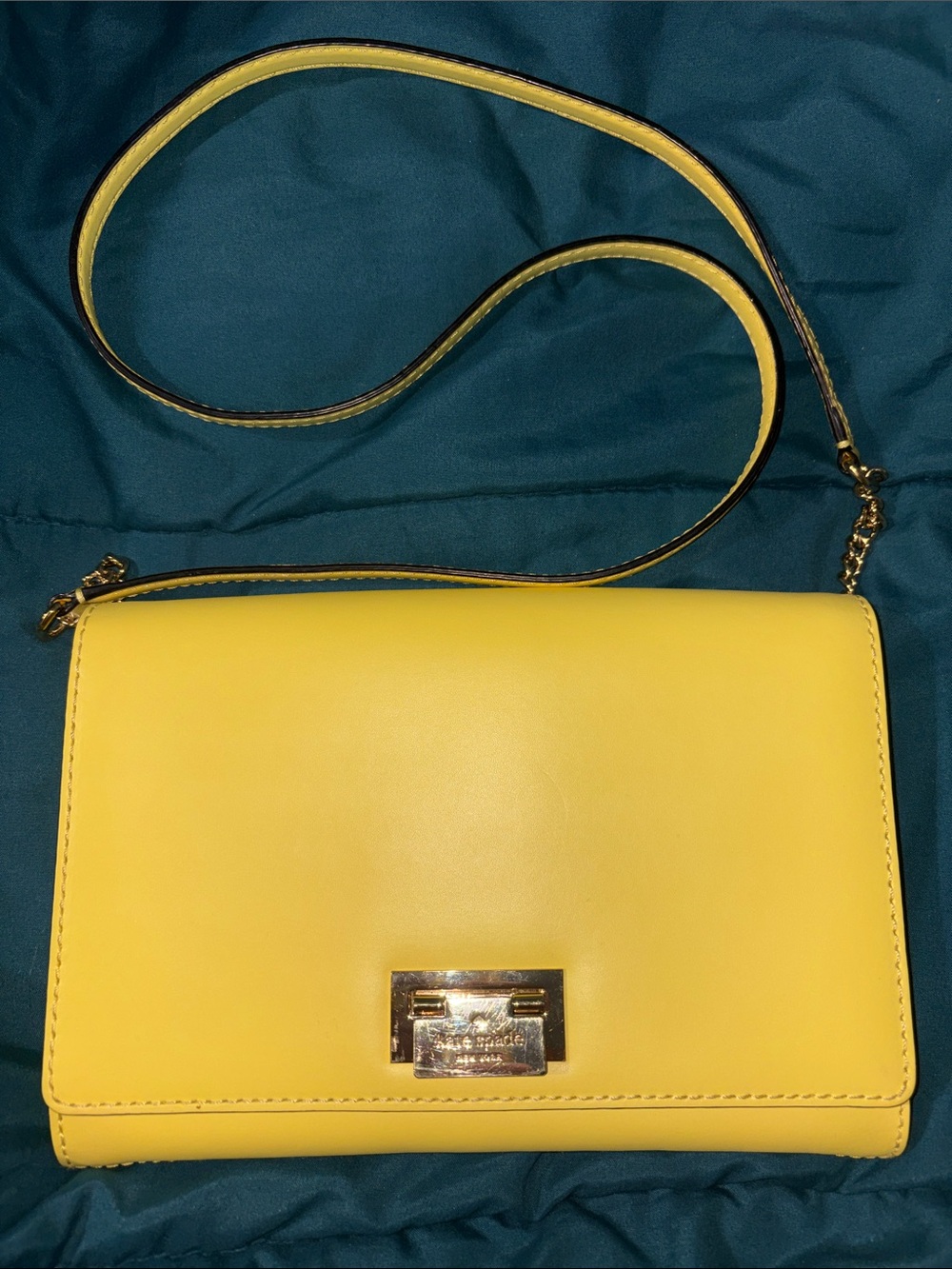 NWOT kate spade Yellow Cow Leather Crossbody w/ Gold Hardware + *FREE Dusty